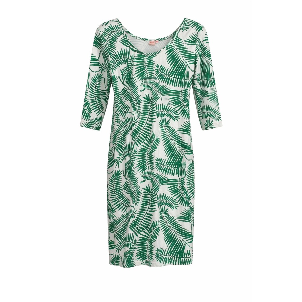 Persifor Green Palm Print Stretch Dress – Size Medium